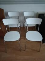 4 keuken stoelen, Ophalen, Zo goed als nieuw, Wit, Metaal