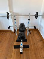 Bankstel met bijhorende gewichten, Sport en Fitness, Ophalen, Zo goed als nieuw, Benen