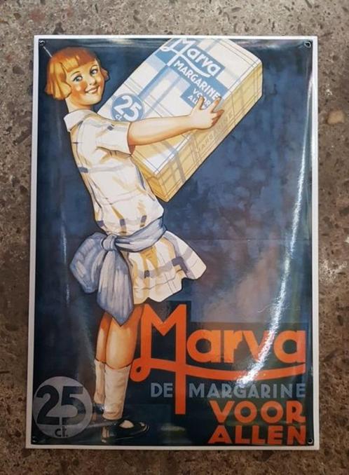 Marva de margarine voor allen reclame decoratie bord, Collections, Marques & Objets publicitaires, Comme neuf, Panneau publicitaire