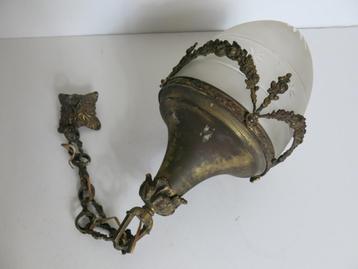Grote Antieke Franse eikel kristal glazen lantaarn lamp kroo beschikbaar voor biedingen