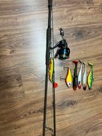 Hengel+molen+gevlochten lijn+aas., Ophalen, Zo goed als nieuw, Molen