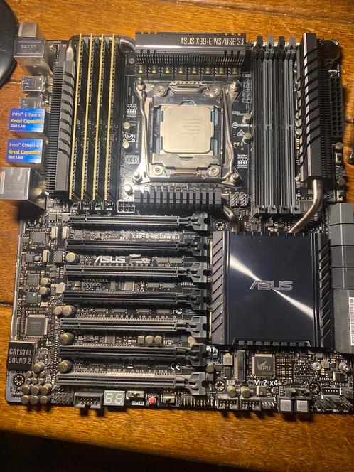 ASUS X99-E WS/USB 3.1 + Xeon E5-1650 v4 + 64GB DDR4, Computers en Software, Moederborden, Zo goed als nieuw, Intel, DDR4, Ophalen