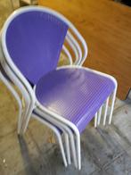 4 chaises de terrasse métalliques, Gebruikt, Metaal, Stapelbaar, Ophalen