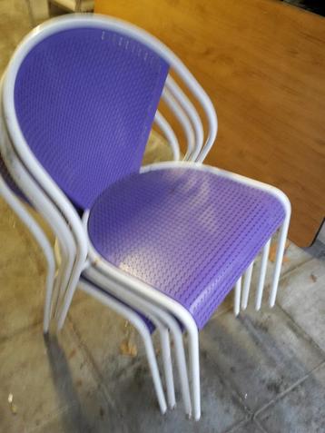 4 chaises de terrasse métalliques