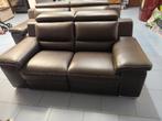 Salon canapés cuir neuf 3 places électrique + 2 places fixe, 75 à 100 cm, Comme neuf, Enlèvement, Cuir