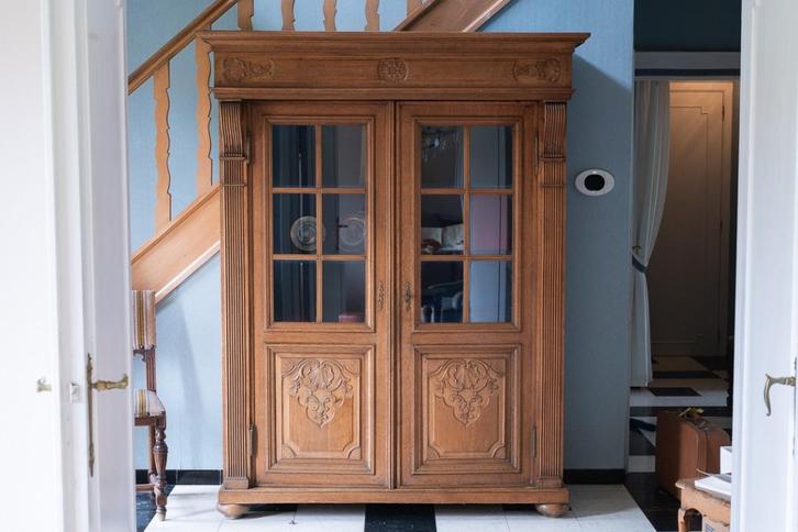 Vitrine en chêne, Antiek en Kunst, Antiek | Meubels | Kasten, Ophalen