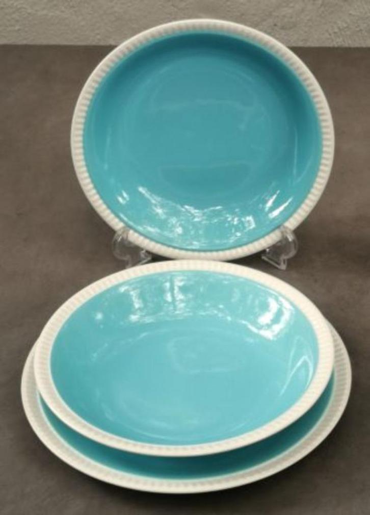 3 ASSIETTES BOCH –  DELTA BLEU – Boch La Louvière – DELTA, Antiek en Kunst, Curiosa en Brocante, Ophalen of Verzenden