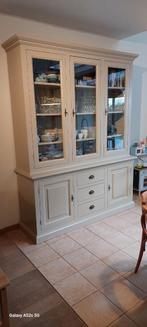 Massief houten vitrinekast., Maison & Meubles, Armoires | Buffets, Enlèvement, Verre