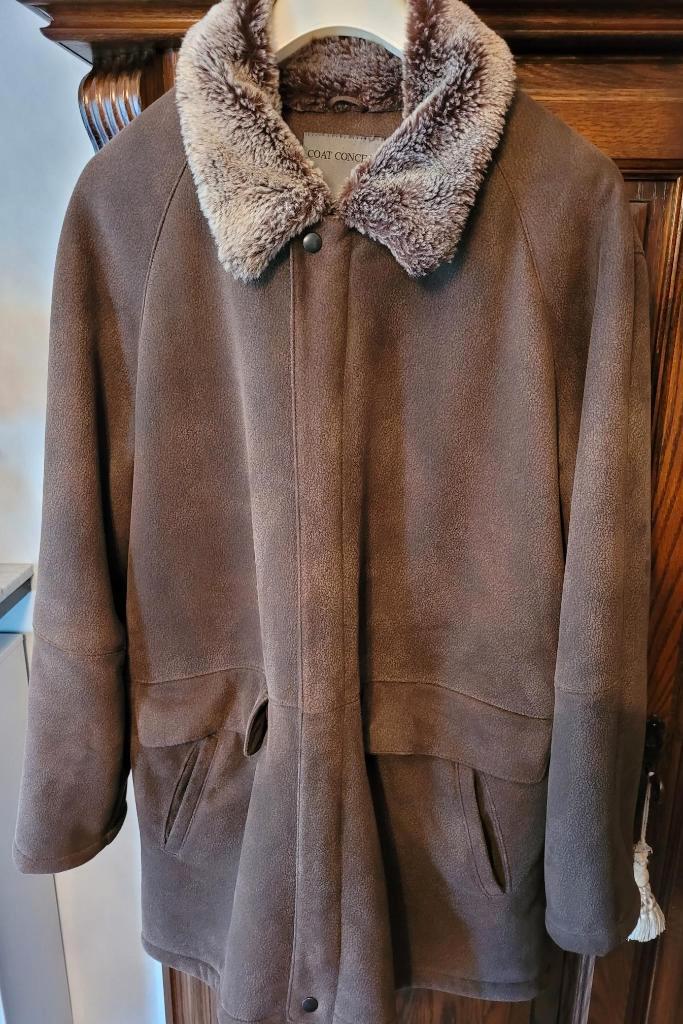 Leuke warme winter herenjas - maat Large -, Kleding | Heren, Jassen | Winter, Zo goed als nieuw, Maat 52/54 (L), Bruin, Ophalen of Verzenden