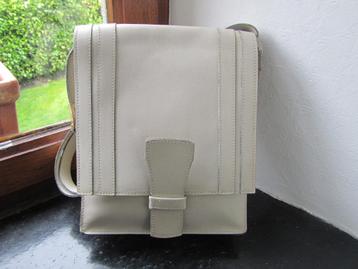 DELVAUX Vintage lichtbeige leren tas met logo beschikbaar voor biedingen