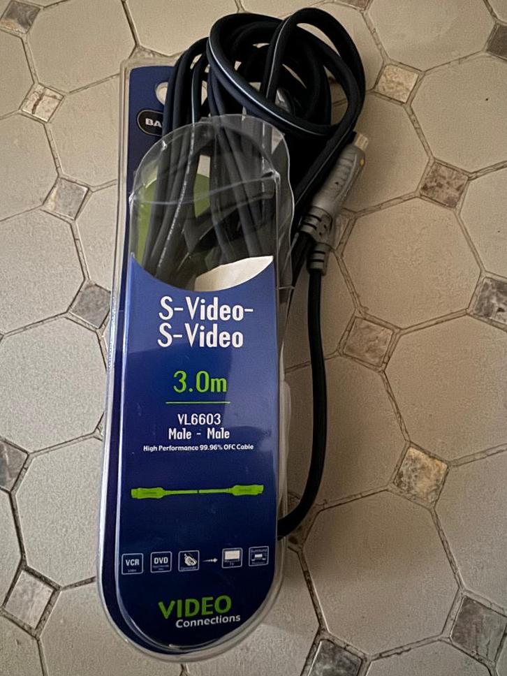 CÂBLE S-Vidéo/S-Vidéo BANDRIDGE VL-6603 3 m - 3€, Informatique & Logiciels, Pc & Câble réseau, Neuf, Enlèvement ou Envoi