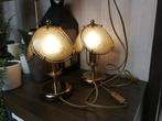 2 vintage identieke nachtlampjes., Ophalen of Verzenden, Gebruikt, Glas