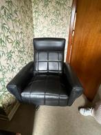 Fauteuil siège en cuir noir qui tourne, Maison & Meubles, Utilisé