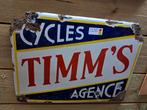 Emaille reclamebord timm's cycles agence, Ophalen of Verzenden, Zo goed als nieuw, Reclamebord