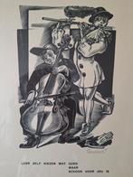 Houtsnede Gerard Gaudaen "Leer zelf kiezen wat goed waar ..., Antiek en Kunst, Ophalen of Verzenden