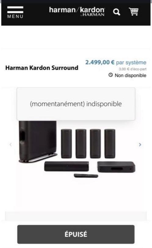 Home cinéma Harman Kardon, TV, Hi-fi & Vidéo, Ensembles home-cinéma, Comme neuf, Sony, Enlèvement ou Envoi