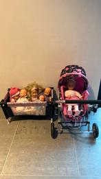 Poppenwagen +bed+poppen, Kinderen en Baby's, Speelgoed | Poppen, Ophalen, Zo goed als nieuw