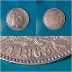 België 5 frank zilver Leopold II 1865 - zeldzaam, Postzegels en Munten, Munten | België, Zilver, Ophalen of Verzenden, Losse munt