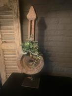 Houten vijzel XL op statief, Antiek en Kunst, Ophalen