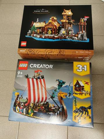 2 Lego Vikings 31132 Het langschip + 21343 het dorp (nieuw)