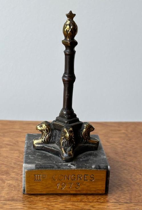 Monument op marmer, souvenir Luik 1973, Antiek en Kunst, Curiosa en Brocante, Ophalen of Verzenden