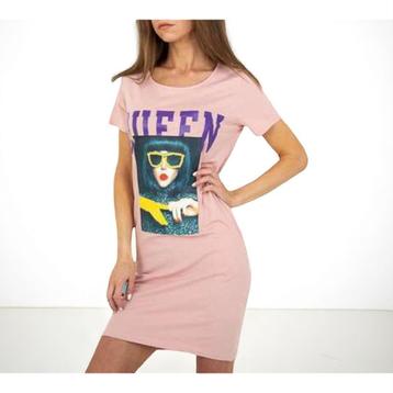 Shirt jurk Queen roze S beschikbaar voor biedingen