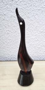 vintage handgesneden eendje, bruin hout gepolijst- zie info, Ophalen