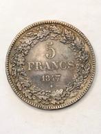Munt zilver België 5 frank 1847 Leopold I kwaliteit !!, Zilver, Ophalen of Verzenden, Losse munt, Zilver