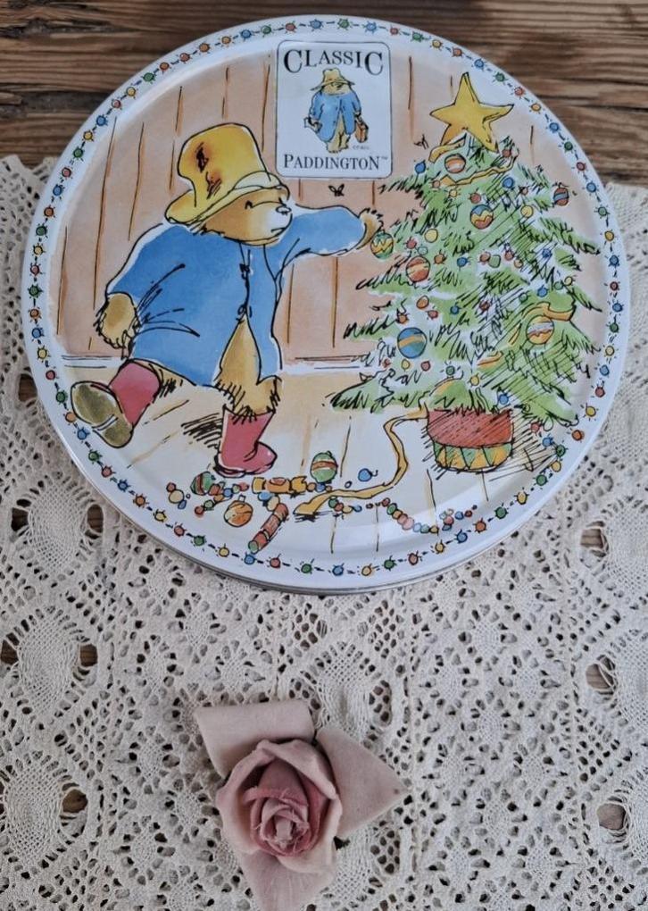 Vintage beertje Paddington kerst blik, KERST, Diversen, Kerst, Gebruikt, Ophalen of Verzenden