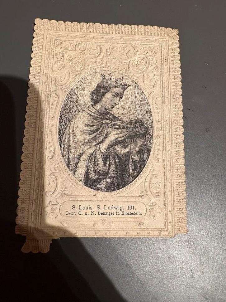 Devotieprent van Sint Lodewijk, Benziger Einsiedeln , kerk, Verzamelen, Bidprentjes en Rouwkaarten, Verzenden