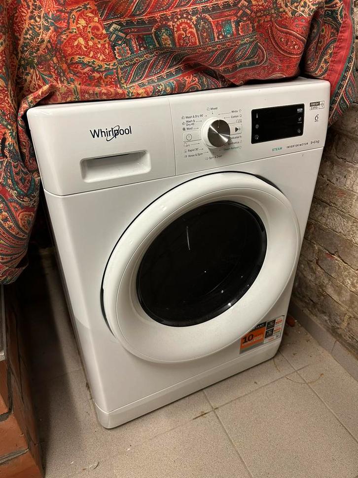 Whirlpool wasmachine/droger - 9/6 kg, Elektronische apparatuur, Wasmachines, Zo goed als nieuw, Ophalen