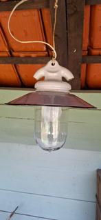 Antieke industriele stallamp/oude atelierlamp/fabriekslamp, Antiek en Kunst, Ophalen of Verzenden