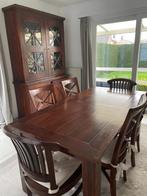TABLE et 6 chaises style colonial, Comme neuf, 100 à 150 cm, Colonial, Rectangulaire