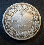 5 francs 1847 - Léopold I, Timbres & Monnaies, Monnaies | Belgique, Monnaie en vrac, Argent, Argent, Envoi