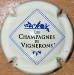 Champagnecapsule van VIGNERONS bleek crème/blauw nr 667f, Ophalen of Verzenden, Nieuw, Frankrijk, Champagne