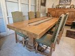 Eettafel 8 personen (eikenhout) + 6 bijhorende stoelen, Huis en Inrichting, Kasten | Buffetkasten, Ophalen, 75 cm of meer, Eikenhout