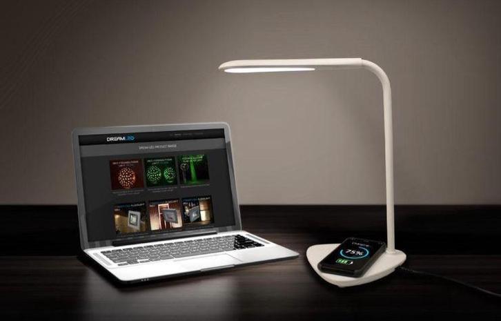 Bureaulamp met Ingebouwde Draadloze Oplader NIEUW, Maison & Meubles, Lampes | Lampes de table, Neuf, Moins de 50 cm, Synthétique