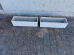 Twee rechthoekige betonnen bloembakken, Tuin en Terras, Ophalen, Gebruikt