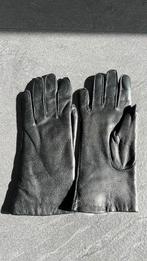 Zwart lederen handschoenen gevoerd met pels, Kleding | Dames, Ophalen of Verzenden, Zo goed als nieuw, Handschoenen