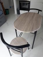 tafeltje + 2 stoelen, Maison & Meubles, Tables | Tables d'appoint, Comme neuf, 55 à 75 cm, Modern, 60 cm ou plus