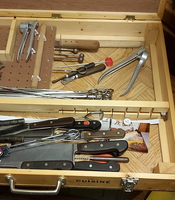 Restaurant Professioneel Koks gereedschap stevige draagkist, Huis en Inrichting, Keuken | Bestek, Gebruikt, Ophalen of Verzenden