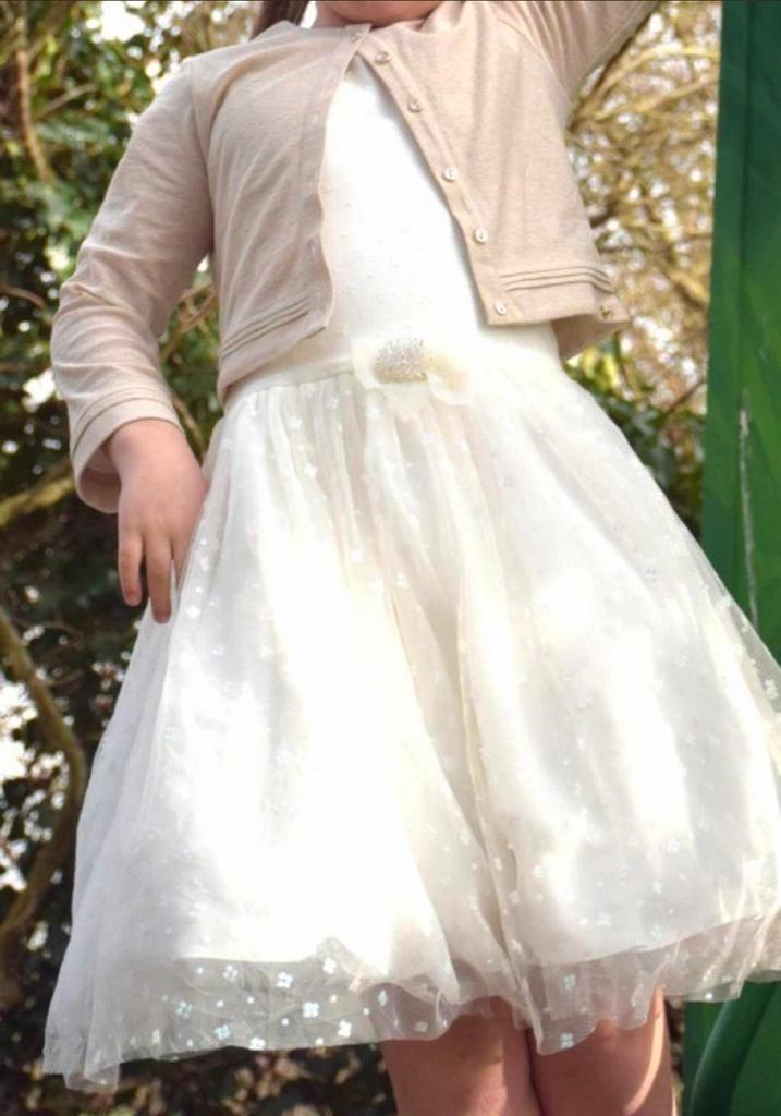 Communie kleed + truitje maat 140, Kinderen en Baby's, Kinderkleding | Maat 140, Zo goed als nieuw, Ophalen of Verzenden