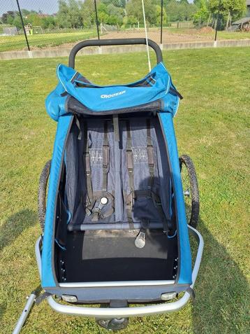 Croozer Kid for 2 fietskar – met babyzitje, joggerkit & fiet beschikbaar voor biedingen