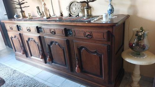 Prachtige eiken eetplaats, 4 kasten, tafel en 6 stoelen, Antiek en Kunst, Antiek | Meubels | Kasten, Ophalen