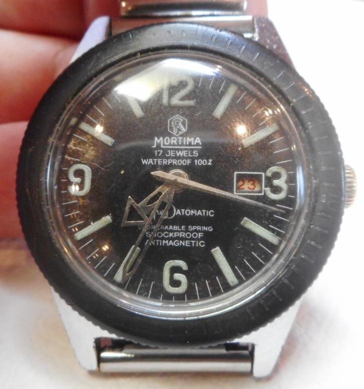 15) Mortima plongée mécanique vintage, Handtassen en Accessoires, Edelstenen, Gebruikt, Ophalen of Verzenden