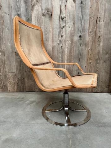Originele vintage Göte Möbler draaistoel uit de jaren 70  beschikbaar voor biedingen