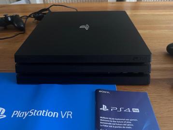 PS4 PRO 1TB + VR avec casque et caméra + 2 manettes + câbles, Avec disque dur, Enlèvement, Utilisé, 1 TB