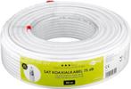 COAXIALE ANTENNE 5,5mm KABEL 75dB WIT, Ophalen, Nieuw, 10 meter of meer, Coaxiale kabel