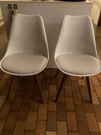 2 mooie witte stoelen met houten onderstel, Huis en Inrichting, Stoelen, Twee, Modern, Gebruikt, Hout