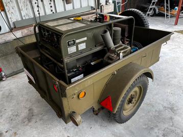 Bieden: Leger aanhangwagen & stroom-groep (generator) beschikbaar voor biedingen